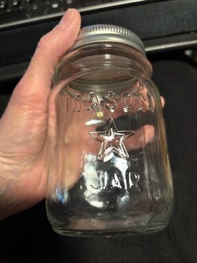 Mason Jar Pint with Star-Vintage